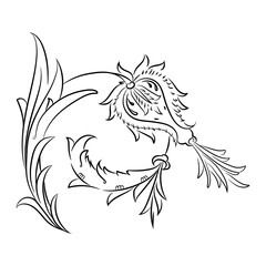 Traditional Turkish style floral drawing