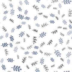 Obraz na płótnie Canvas Light Multicolor vector seamless elegant background with leaves, branches. Abstract illustration with leaves, branches in doodles style. Texture for window blinds, curtains.