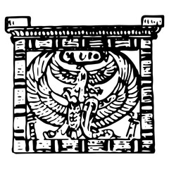 Vintage engraving of an ancient Egyptian symbol