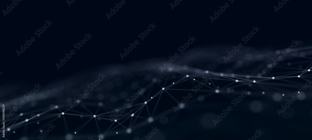 Poster Technological background . Network connection structure. Digital data communication. 3D