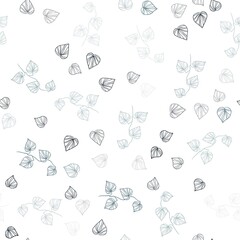 Light BLUE vector seamless elegant template with leaves. Colorful abstract illustration with leaves in doodle style. Trendy design for wallpaper, fabric makers.