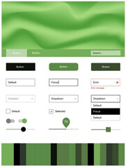Dark Green vector style guide with bent lines. Colorful abstract illustration with gradient lines. This template you can use for landing pages.