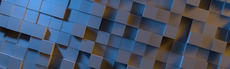 Illuminated cubes background / Banner