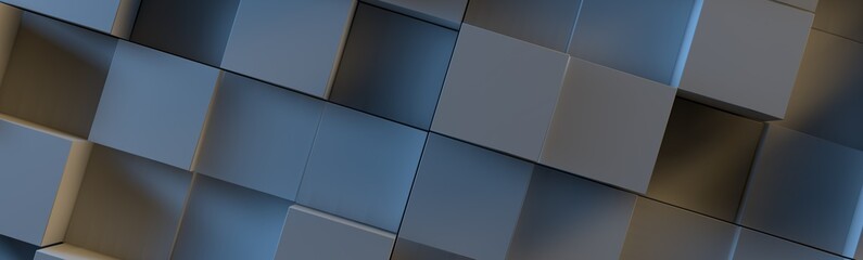Illuminated cubes background / Banner