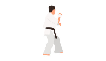 Karate sportsman vector isolated illustration