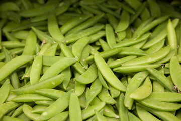 Close-up of green peas in farmer's market