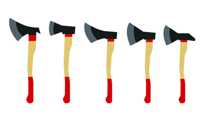 Axe vector icons isolated on white background