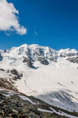 Bernina, Piz Palü, Diavolezza, Gletscher, Piz Trovat, Piz Bernina, Berninagruppe, Gletscherwanderung, Alpen, Pontresina, Graubünden, Sommer, Klimawandel, Schweiz