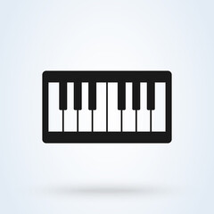 Piano illustration in flat design style. Classical music sign.