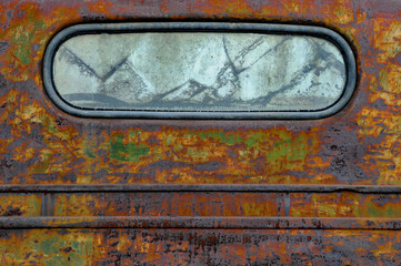 Shattered window and rust textures