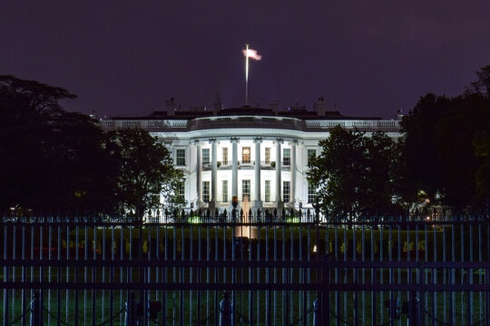 The White House In Washington, D.C. By Night