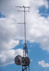 
satellite dish and blue sky