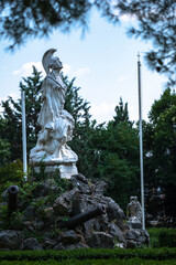 Spartan mothers tell their sons, “With your shield or on it”. Statue of the city of Ioannina...