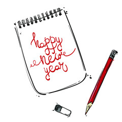 Abstract christmas illustration. Happy New Year