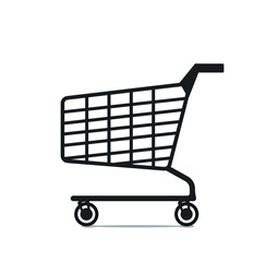 Shopping cart icon isolated on white