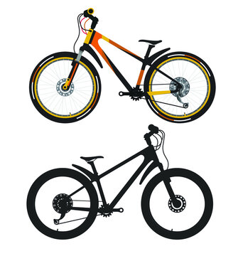 Mountain bike female bicycle vector (side view)