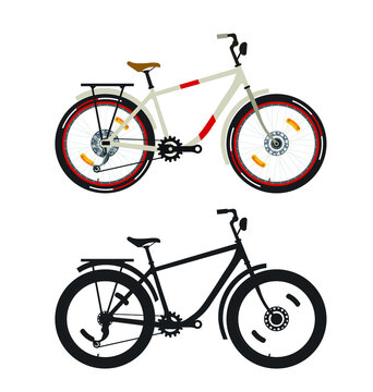 Mountain bike female bicycle vector (side view)