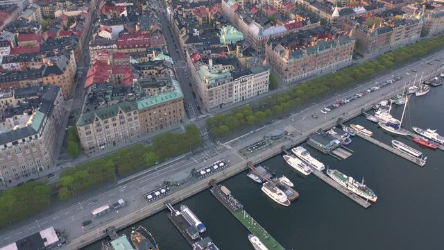 Strandv&auml;gen & &Ouml;stermalm, Stockholm, Sweden, Aerial view.