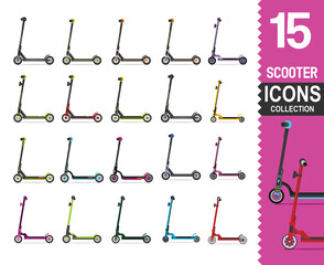 Collapsible Scooter vector isolated on white background