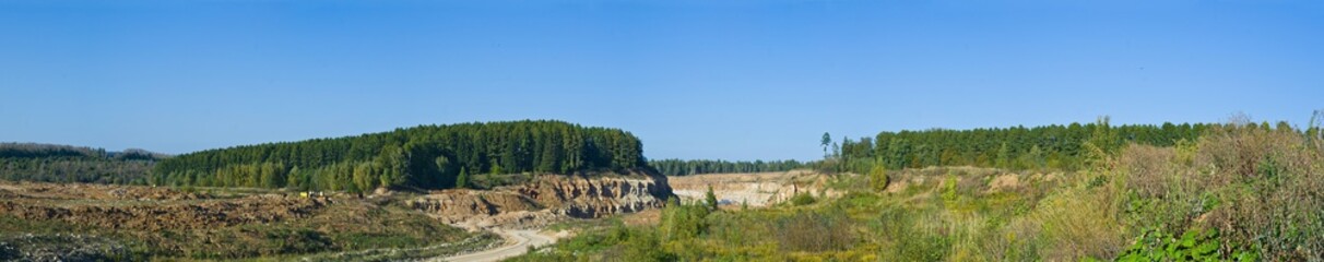 Fototapeta na wymiar Khomyakovsky quarry, Russia, Tula region.