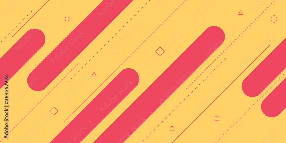 Wall mural abstract modern background with elements of diagonal lines, memphis and colorful.