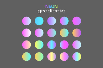 Abstract sphere neon colors gradients isolated