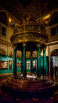 SAINT PETERSBURG, RUSSIA - FEB 24, 2015: Interior of the State Hermitage, a museum of art and culture in Saint Petersburg, Russia. It was founded in 1764 by Catherine the Great