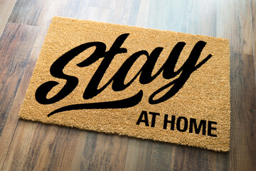 Stay At Home Welcome Mat On Floor