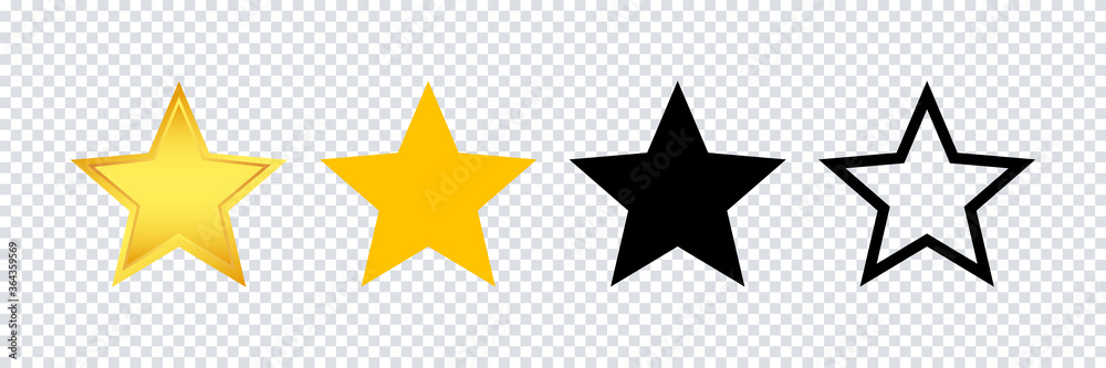 Wall mural star shape icon. vector isolated elements. award star vector isolated gold, yellow, black, line isol