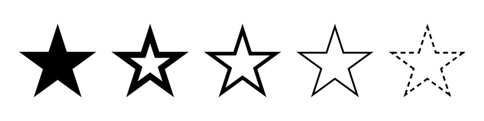 Obraz premium Star icon. Vector isolated elements. Star vector line template. Set of star symbols. Stock vector.