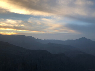 sunset in the mountains