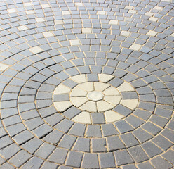 Fototapeta premium paving stones texture of dirty old walking.