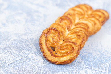 Pastry in Heart shape with copy space