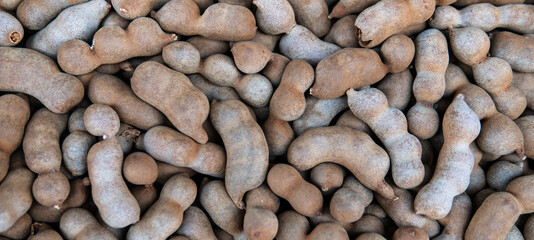 .exotic fruits of Asia - Tamarind. Tamarind in cooking and healthy nutrition in the world