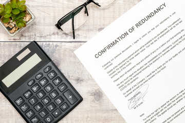 Economic recession and financial hardship - A redundancy letter and calculator.