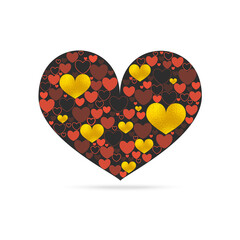 Decorative Heart Shape Filled with Vibrant Hearts