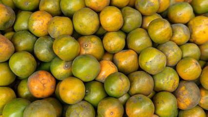 .selling Asian oranges in the fruit markets.