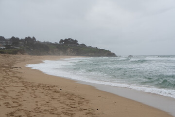 Cloudy day at Dunes Beach, Half moon bay state beach.