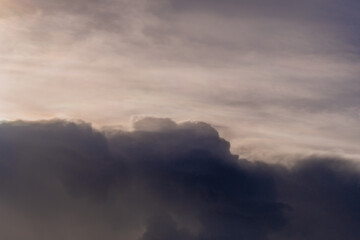 Dark layer of cumulonimbus clouds