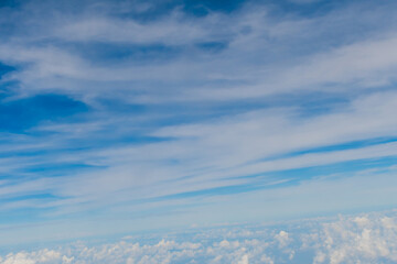 Altostratus above layer of altocumulus clouds