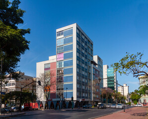 Fototapeta na wymiar modernist apartment building in Belo Horizonte