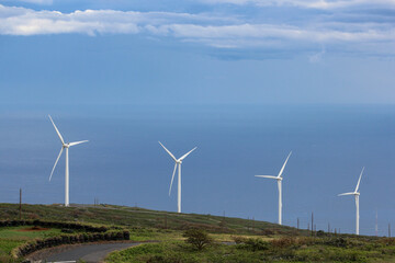 Amazing view of Windmill farm along Piilani Highway in Maui.