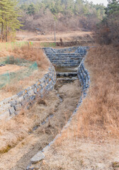 Man-made drainage channel