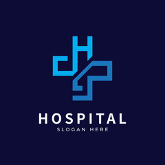 Fototapeta premium Health logo with initial letter H J, J H,H J logo designs concept. Medical health-care logo designs template.