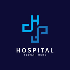 Fototapeta premium Health logo with initial letter H F, F H,H F logo designs concept. Medical health-care logo designs template.