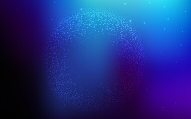 Dark BLUE vector background with galaxy stars. Glitter abstract illustration with colorful cosmic stars. Pattern for futuristic ad, booklets.