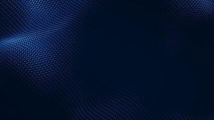 Dot white blue wave light screen gradient texture background. Abstract  technology big data digital background. 3d rendering.