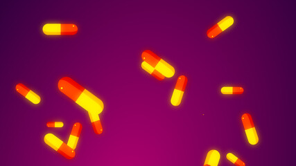Drug prescription for pills medicine capsule pattern background. Abstract healthcare technology and science medical concept.