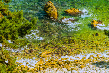 Beautiful green ocean water