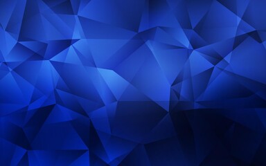 Dark BLUE vector abstract mosaic pattern. Shining polygonal illustration, which consist of triangles. New template for your brand book.